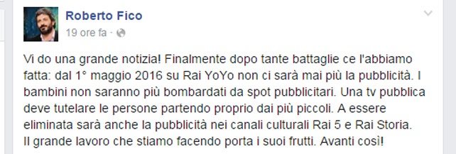 Dal 2016 basta pubblicità su Rai Yo-Yo?