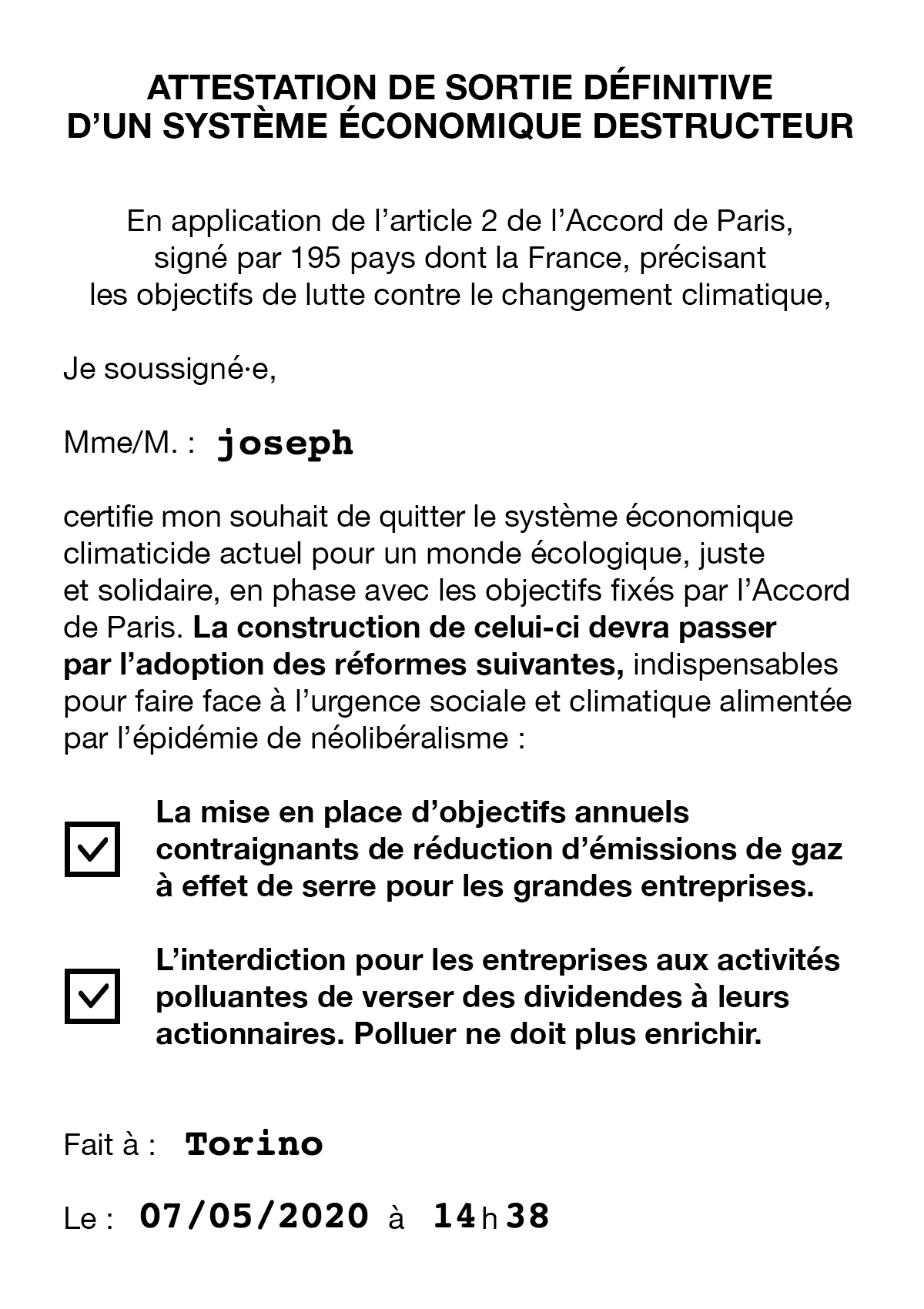 CLiMAT : STOP À L’ARGENT SALE